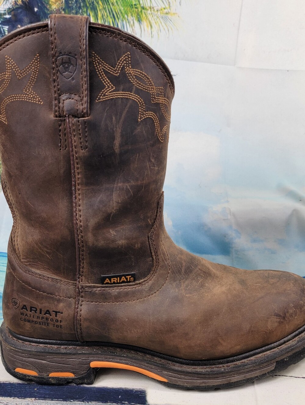 Ariat WorkHog Pull On Boot Waterproof Composite Toe Mens 10 WIDE EE